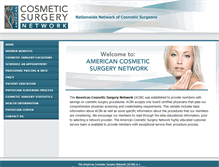 Tablet Screenshot of americancosmeticsurgerynetwork.com
